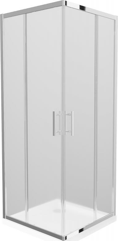 Mexen Mexen Rio kabina prysznicowa kwadratowa 90 x 90 cm, szron, chrom + brodzik Flat, biały - 860-090-090-01-30-4010