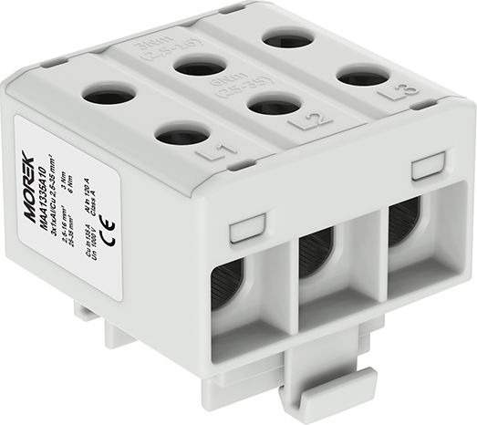 MOREK Złączka szyn. 2,5-35mm2 szara 6otwor 3P MAA1335A10 Morek 4375