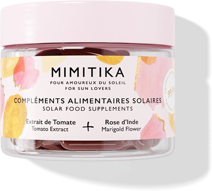 Mimitika, Solar Food, Extrait De Tomate & Rose D'Inde, Sun Protection, Day, Supplements, 25 g For Women