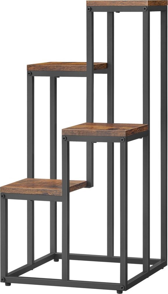 Leobert Regał kwietnik 4 półki - rustykalny / nogi czarne