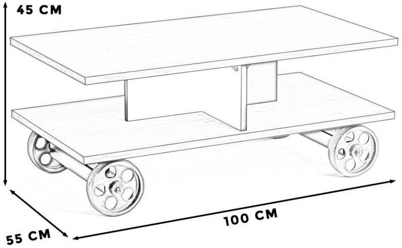 Stolik Kawowy Drewniany Na Kółkach Nowoczesny Na Balkon Agata Plus 100cm