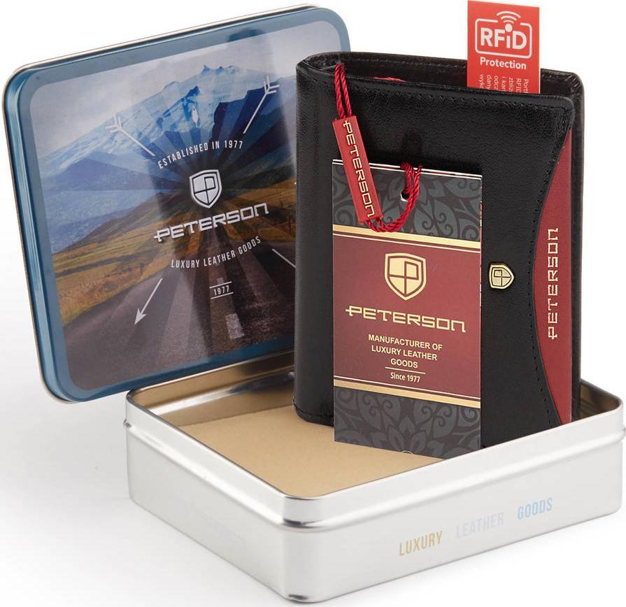 Peterson Pionowy portfel męski ze skóry naturalnej RFID - Peterson NoSize