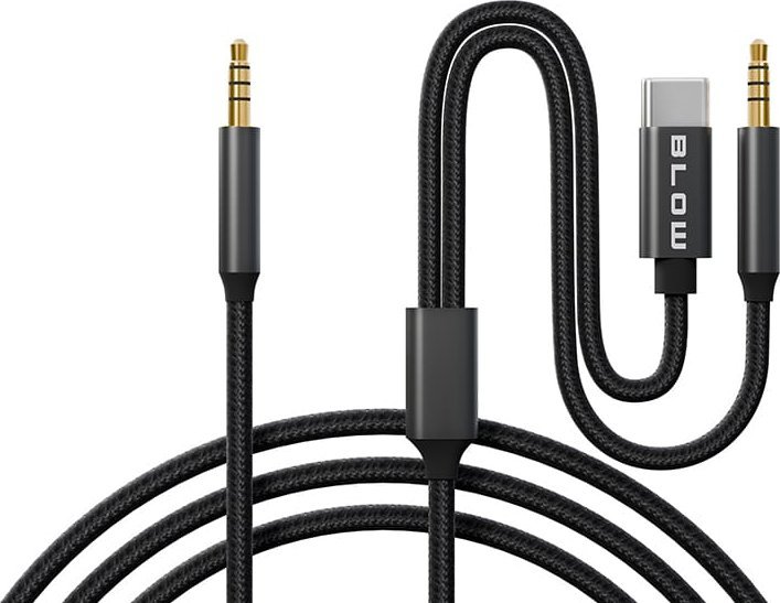 Kabel USB Blow USB-C - mini Jack 3.5 mm 1.2 m Czarny