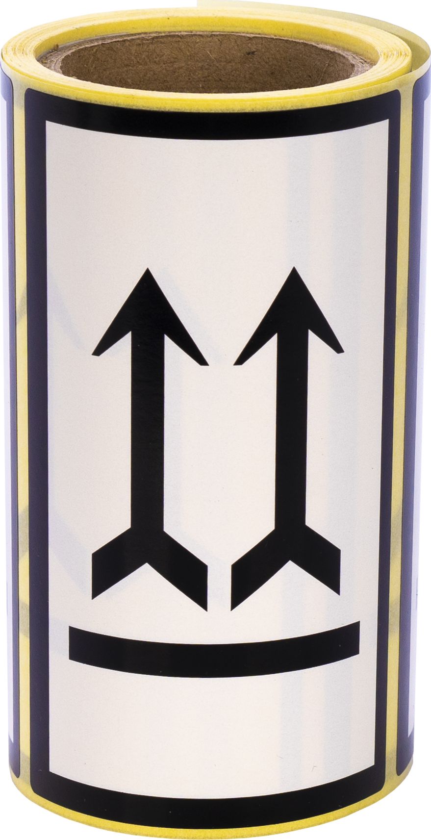 MD Labels Naklejki Etykiety Ostrzegawcze OSTROŻNIE GÓRA STRZAŁKI 100szt.