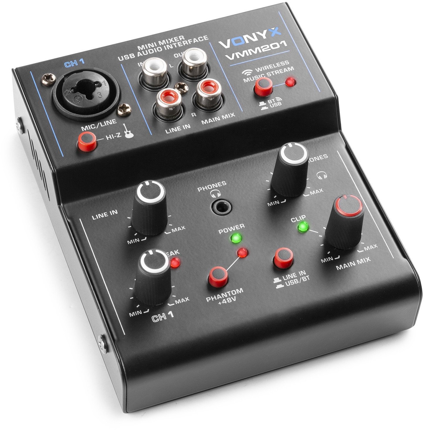 Mikser 2-kanałowy USB VMM201 Vonyx one size