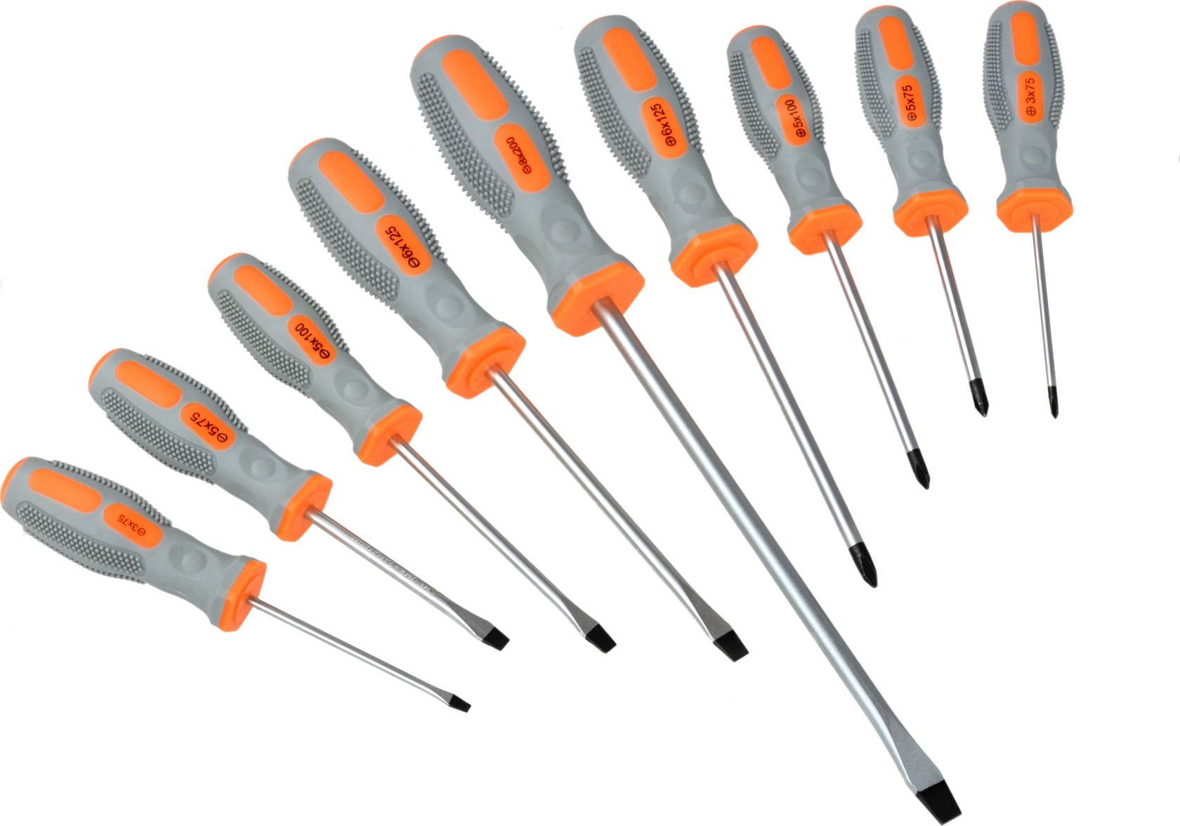 Geko Wkrętaki CRV 9el. GEKO(szaro-pomarańcz)(20)