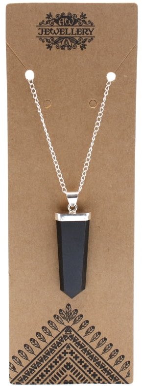 Wisiorek płaski ołówkowy - Czarny Agat