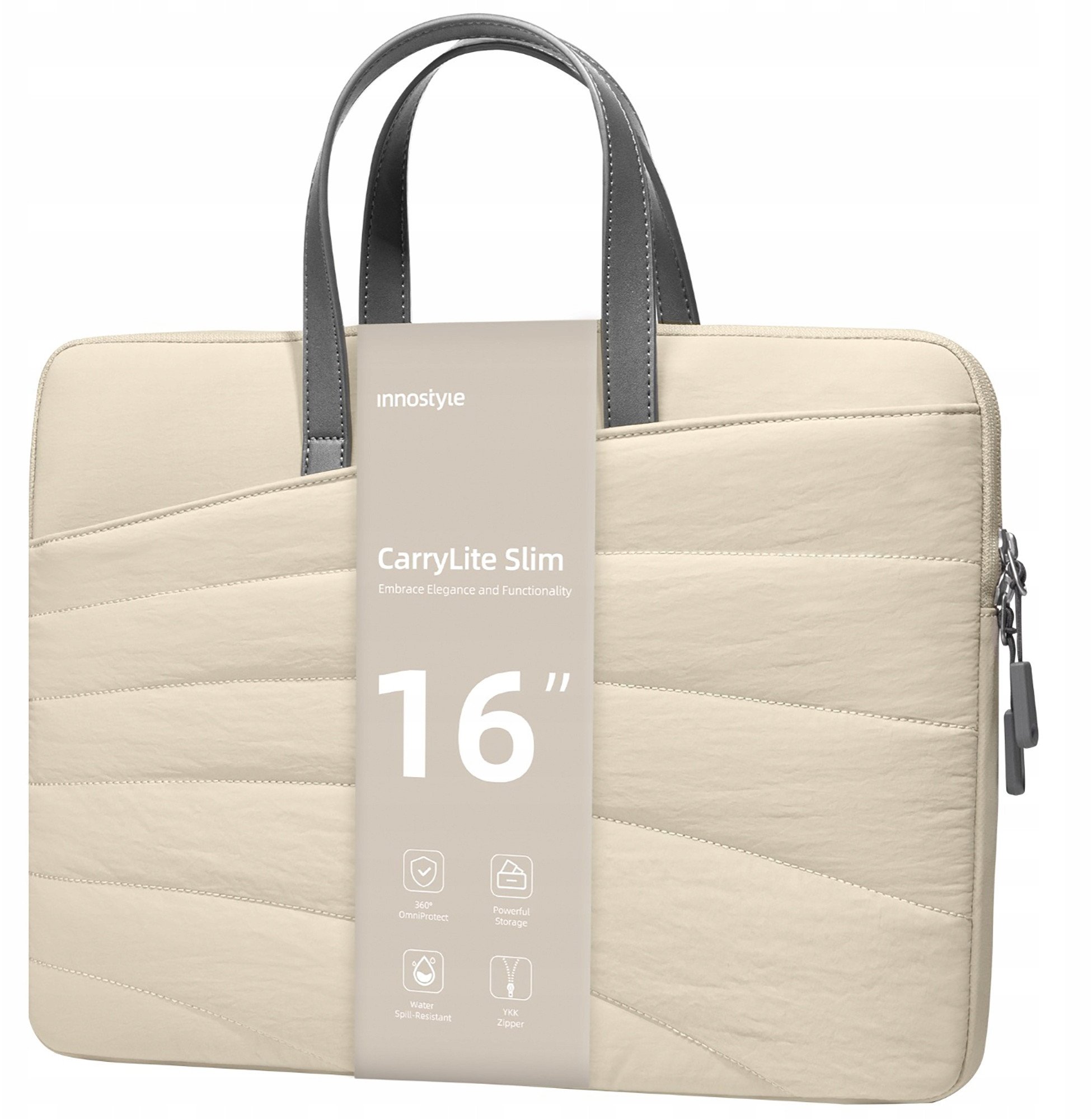 Torba Innostyle DAMSKA TORBA NA LAPTOPA 15 6 16 WODOODPORNA CARRYLITE SLIM BEŻOWA