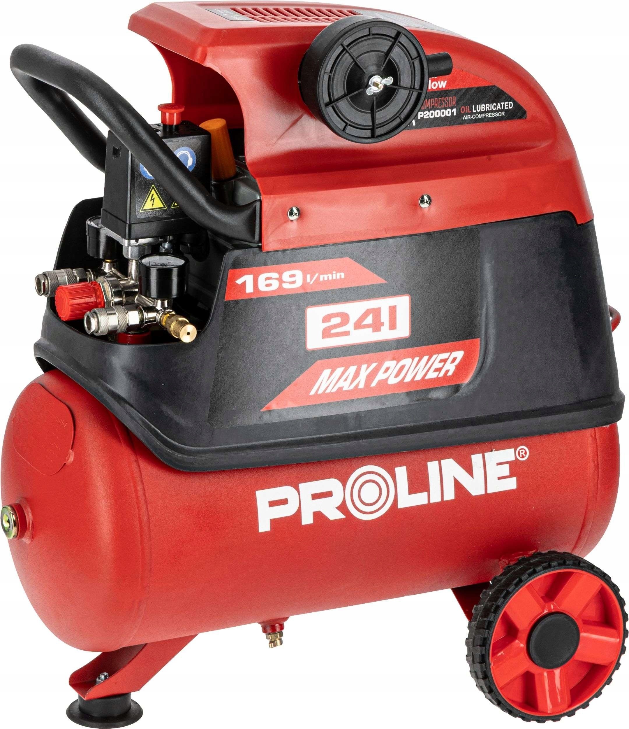 KOMPRESOR OLEJOWY 24L, 1500W/2KM, 8BAR, 169L/MIN PROLINE