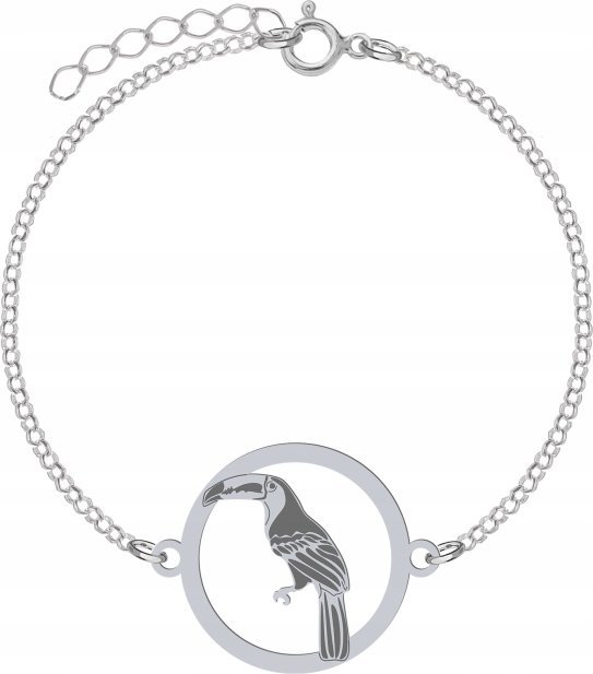 Radziszewska Jewellery Srebrna Bransoletka z TUKANEM GRAWER DEDYKACJA