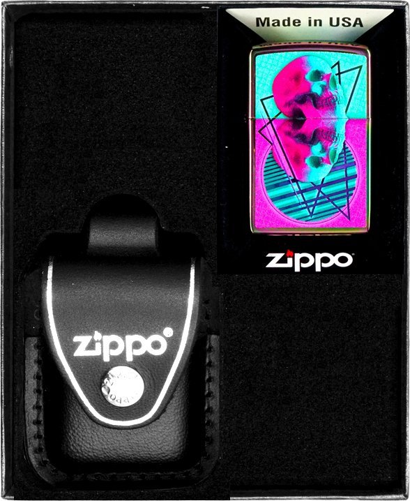Zestaw ZIPPO Zapalniczka SKULL MIRRORED Prezentowy No3