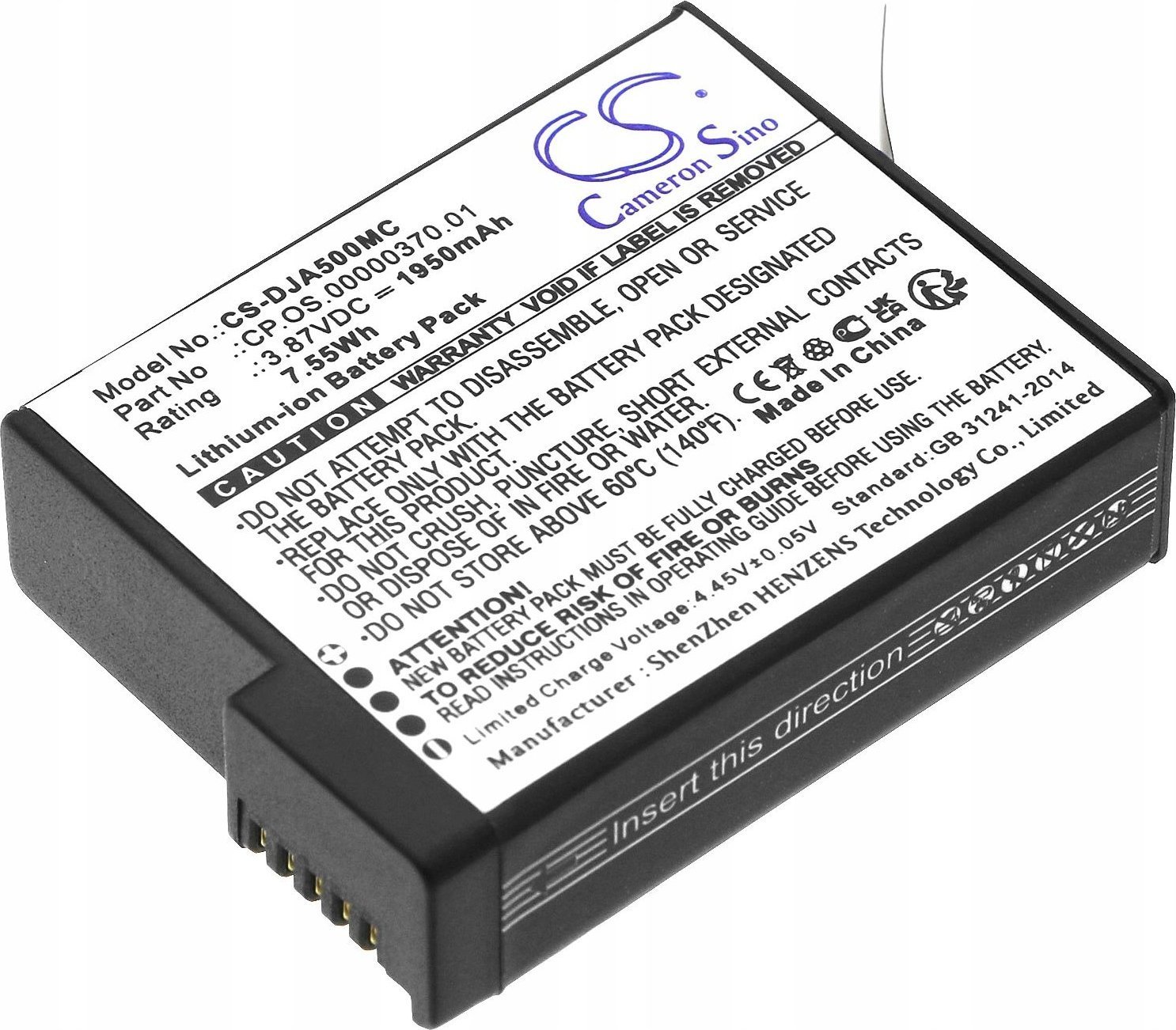 Akumulator Bateria Typ BCX204-1950-3.87 do Kamery DJI Osmo Action 5 Pro / CS-DJA500MC