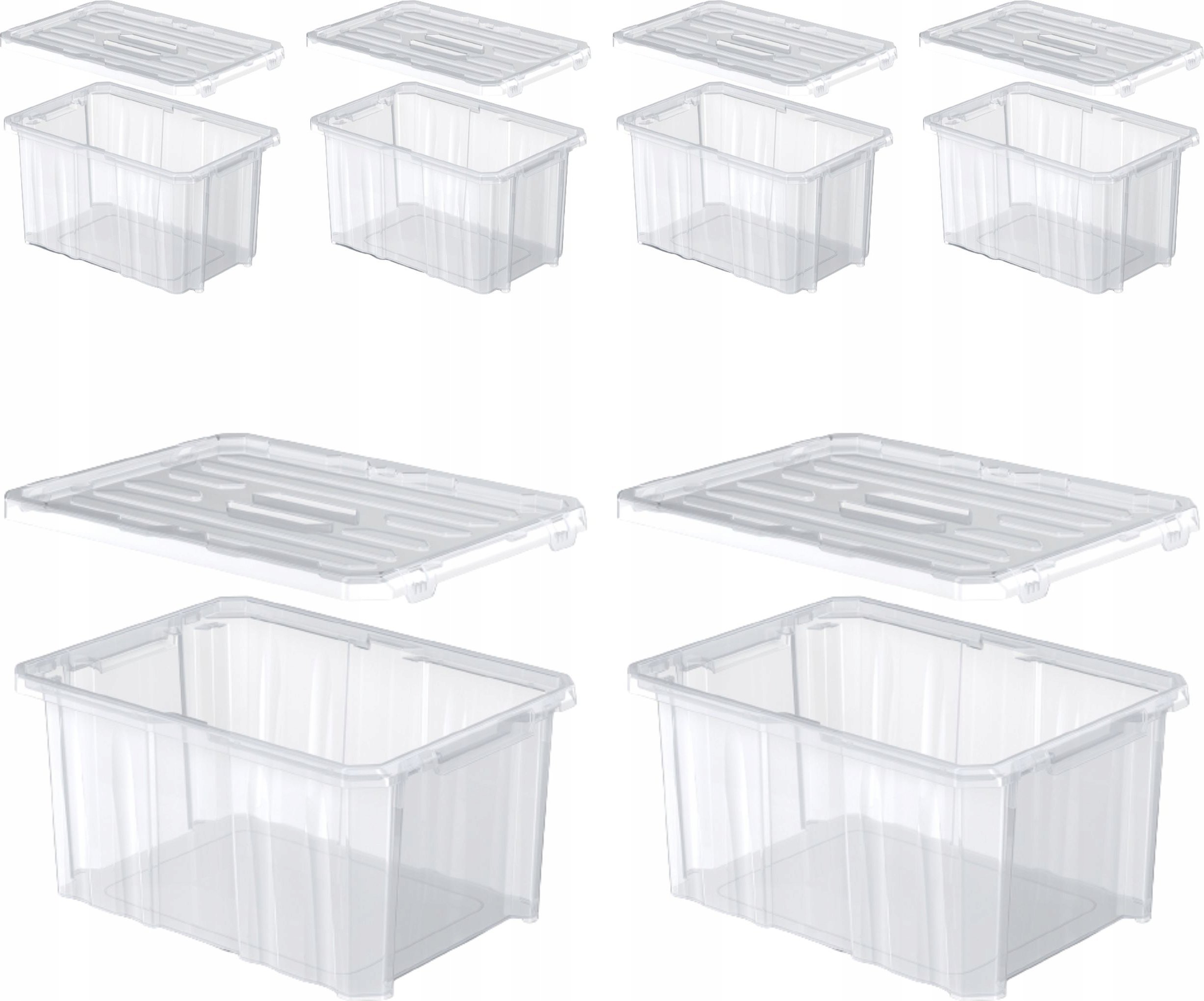 Prosperplast Zestaw pojemników NCC16 + NCC12 + pokrywy Pudełko Organizer