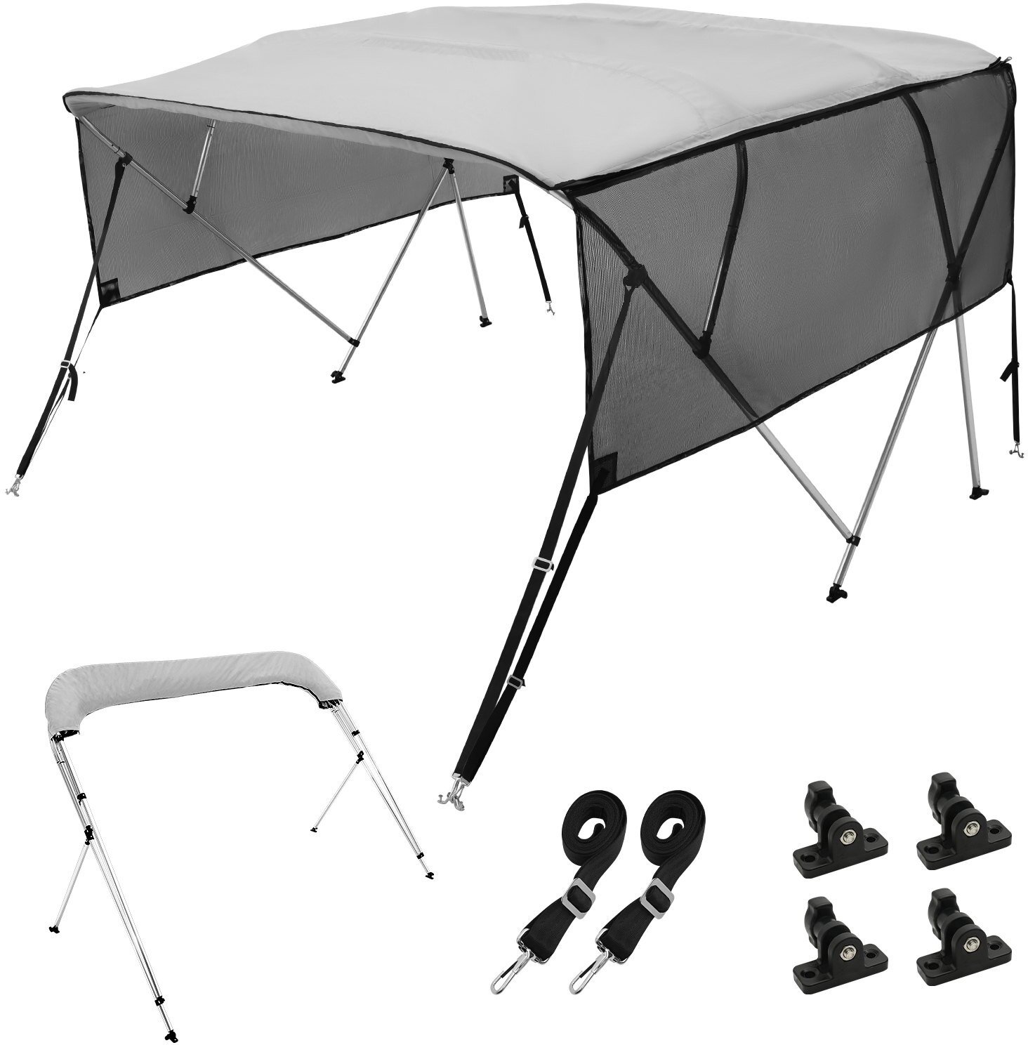 Baldachim Zadaszenie Daszek Bimini Markiza do łodzi 243 x 137 x 216-228 cm