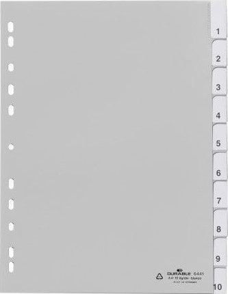Durable DURABLE Blanko-Register PP blanko Taben 10-teilig grau