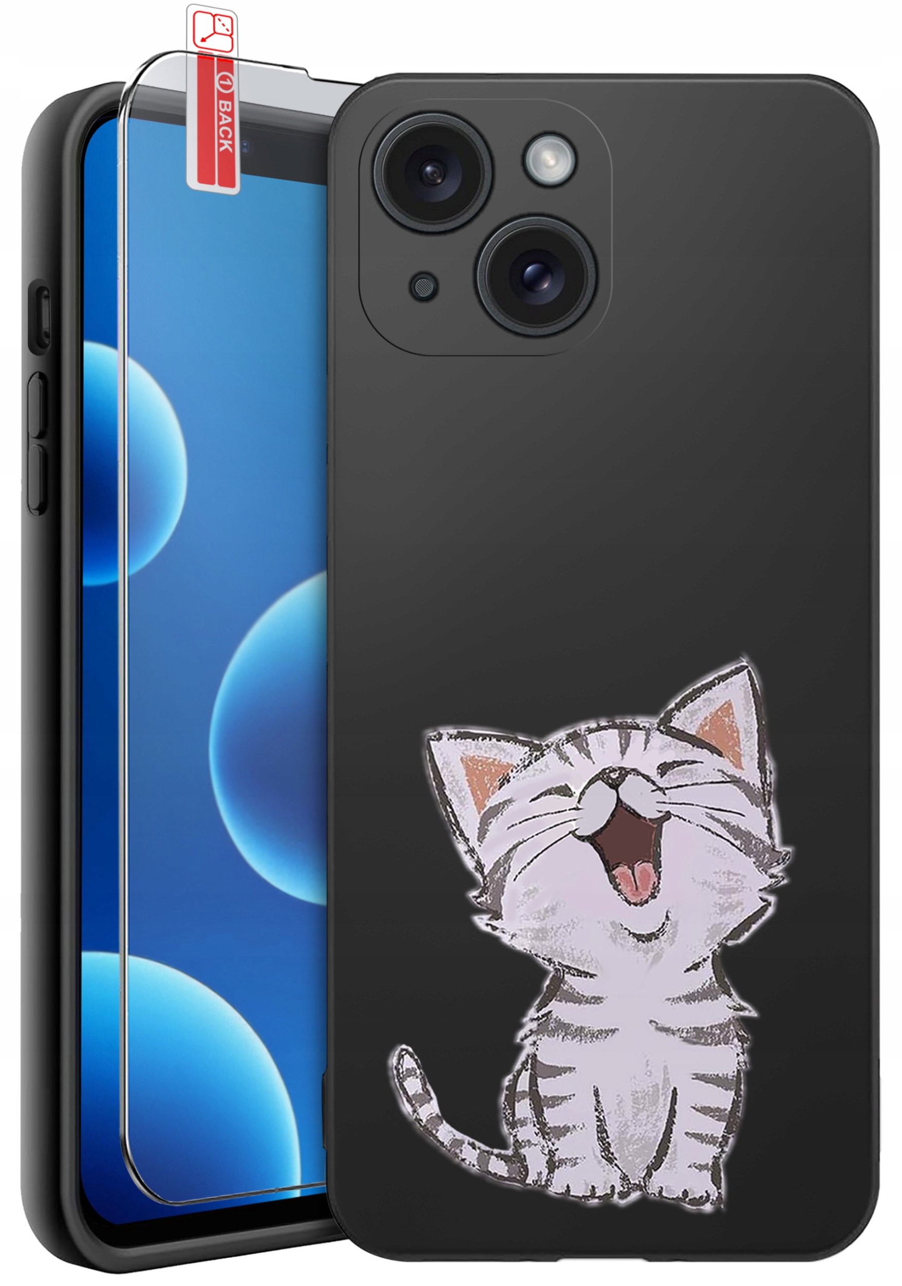 ETUI do iPhone 13 | 14 | WZORY | SILIKONOWE MATT CASE + SZKŁO 9H