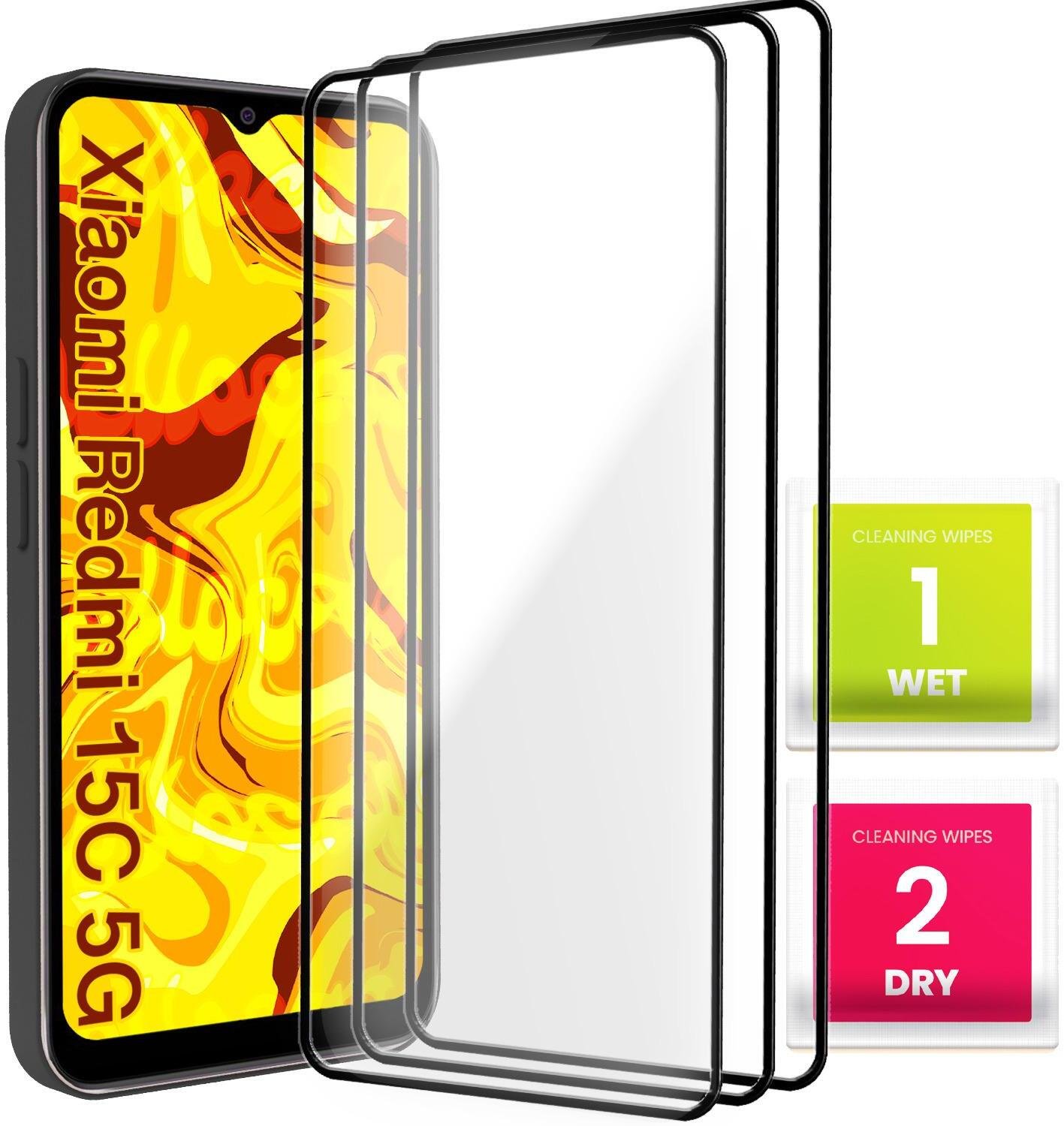 3-PAK Szkło Hartowane Do Xiaomi Redmi 15C 5G (Pełne, 5D, Szybka, 9H)