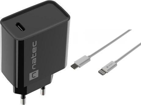 Ładowarka Natec Ribera 1x USB-C 3 A (NUC-2060) + Kabel USB-C - Lightning 1 m Biały