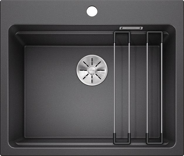 Zlewozmywak Blanco Etagon 6 Silgranit antracyt z korkiem InFino + szyny (524539)