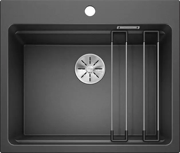 Zlewozmywak Blanco Etagon 6 Silgranit antracyt z korkiem InFino + szyny (524539)