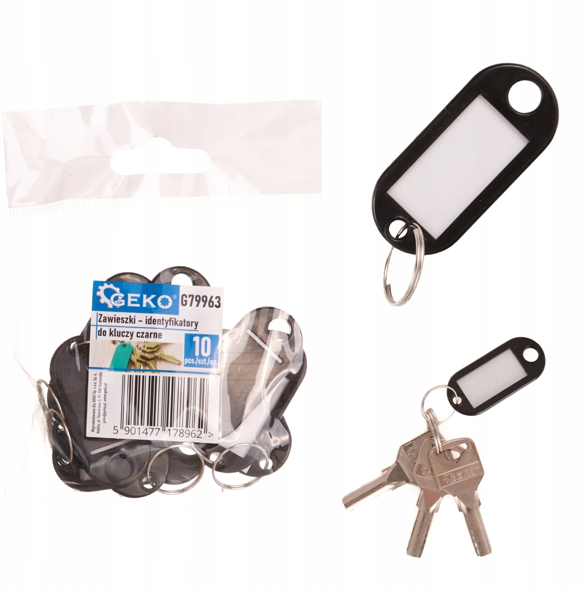 Zawieszki – identyfikatory do kluczy czarne 10szt. (200)