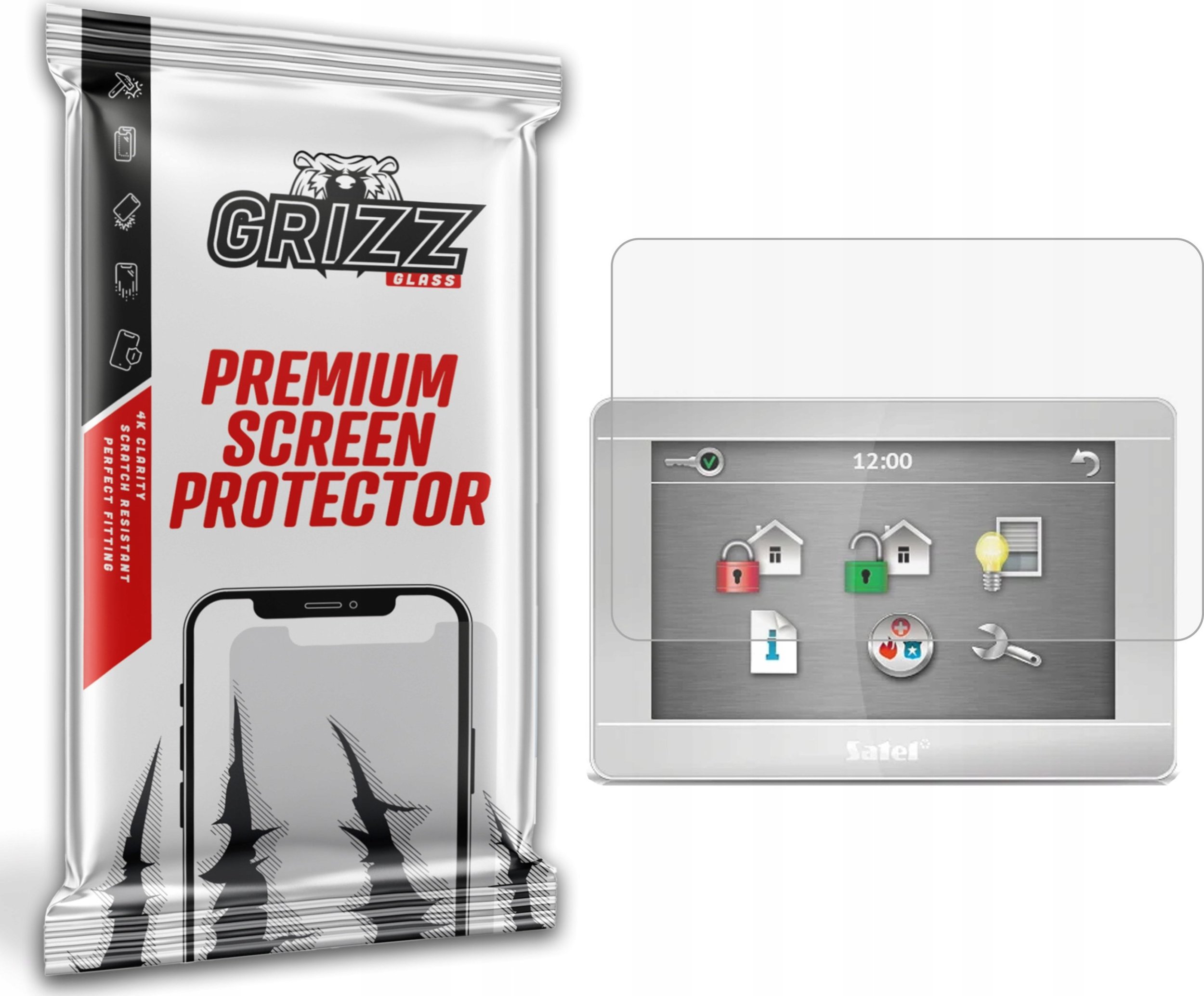 GrizzGlass Folia matowa GrizzGlass PaperScreen do manipulatora alarmowego Satel INT-TSH-W 7"