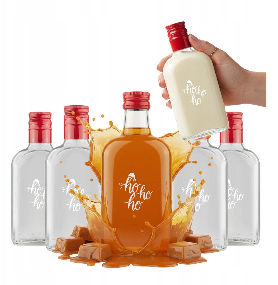 Bimberek 10x Butelki Na Prezent Nalewki Likier Piersiówka 200ml Z NADRUKIEM Święta