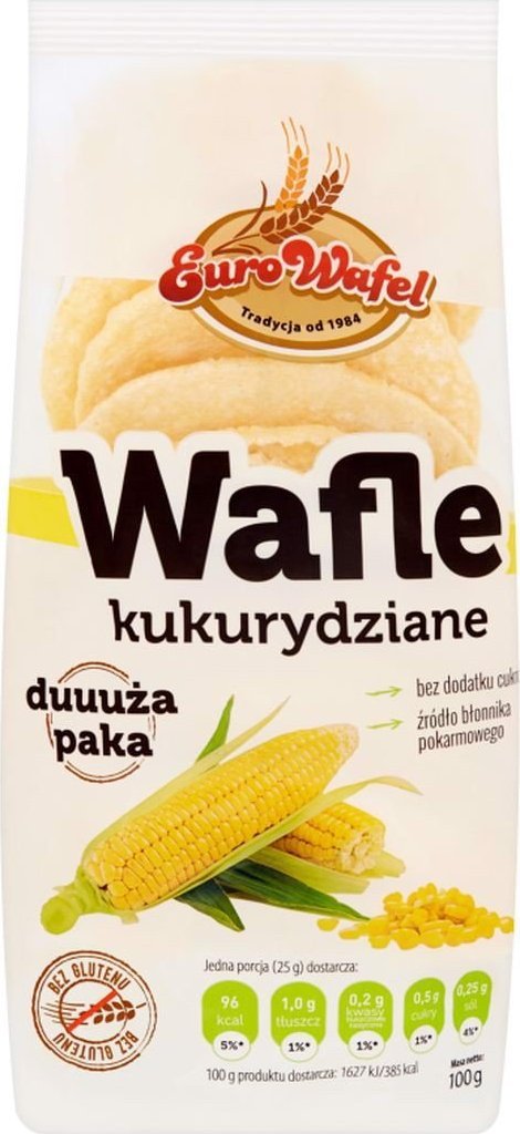 Eurowafle Eurowafel Wafle kukurydziane 100 g