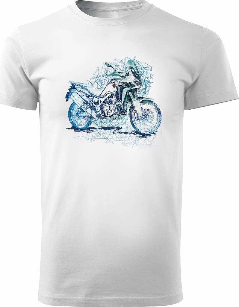 Topslang Koszulka motocyklowa z motocyklem na motor Honda Africa Twin CRF1100L męska biała XL
