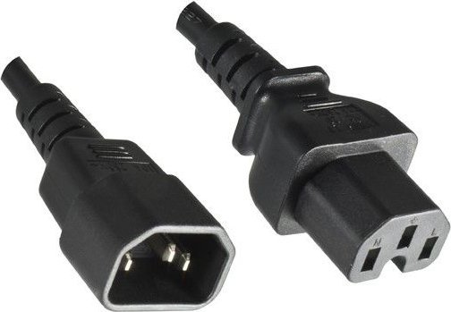 Kabel zasilający EFB Przedłużacz urządzeń C14 180°-C15 180° sw 2.0m 3x1.00mm