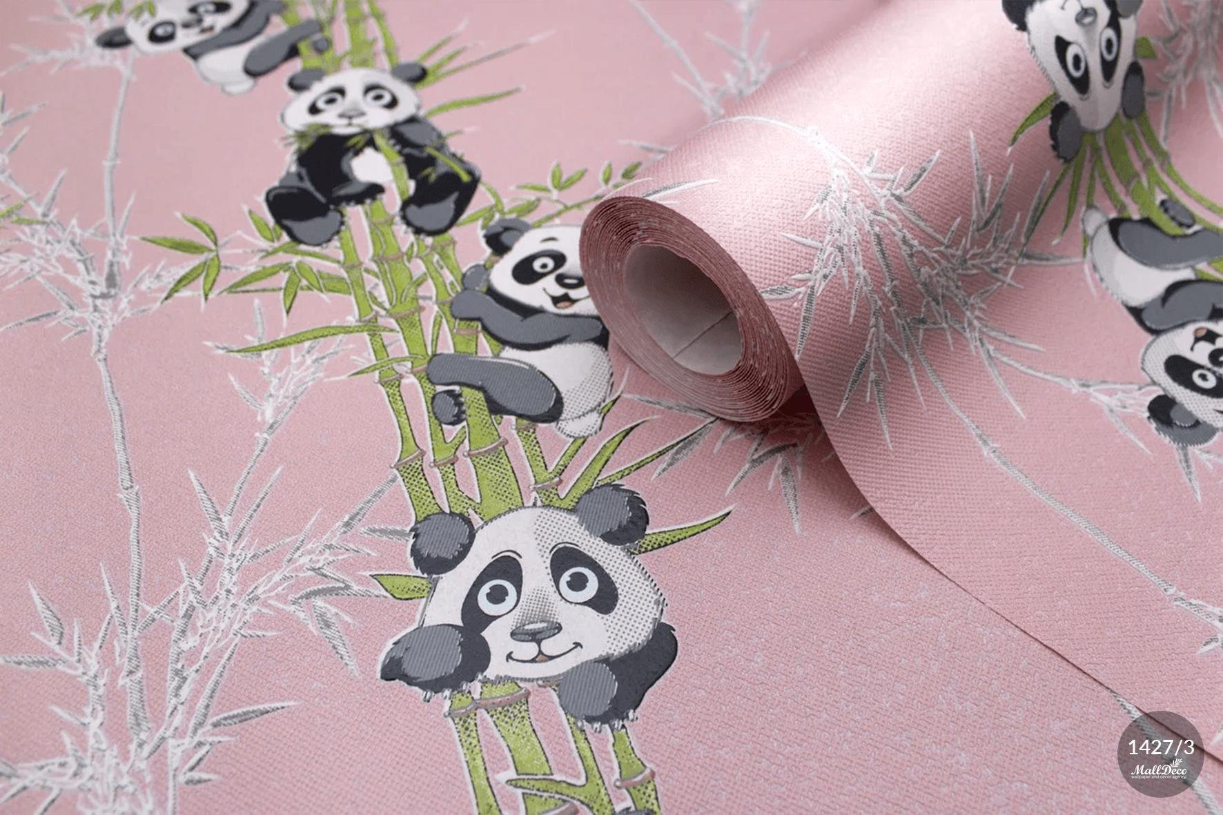 MallDeco TAPETA WINYLOWA PANDA DECOR