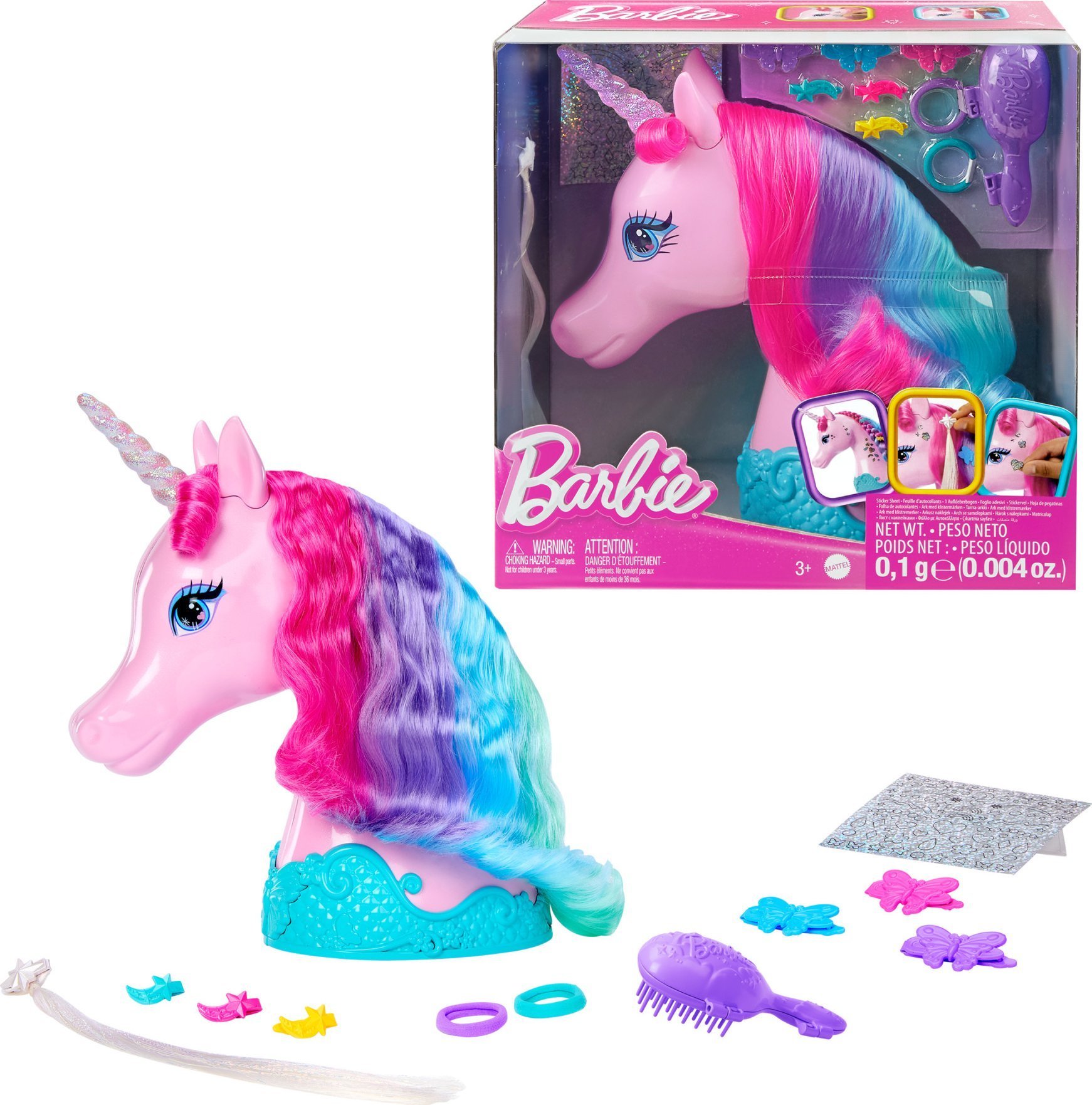 Mattel BRB GLOWA DO STYLIZACJI JEDNOROZEC HMD83 WB2