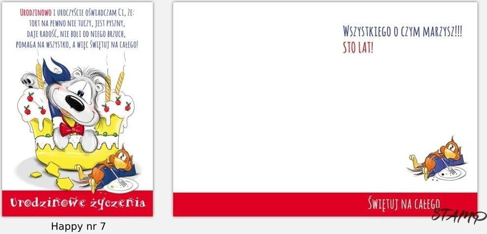Karnet Happy B6 + koperta wzór nr 07 Urodziny