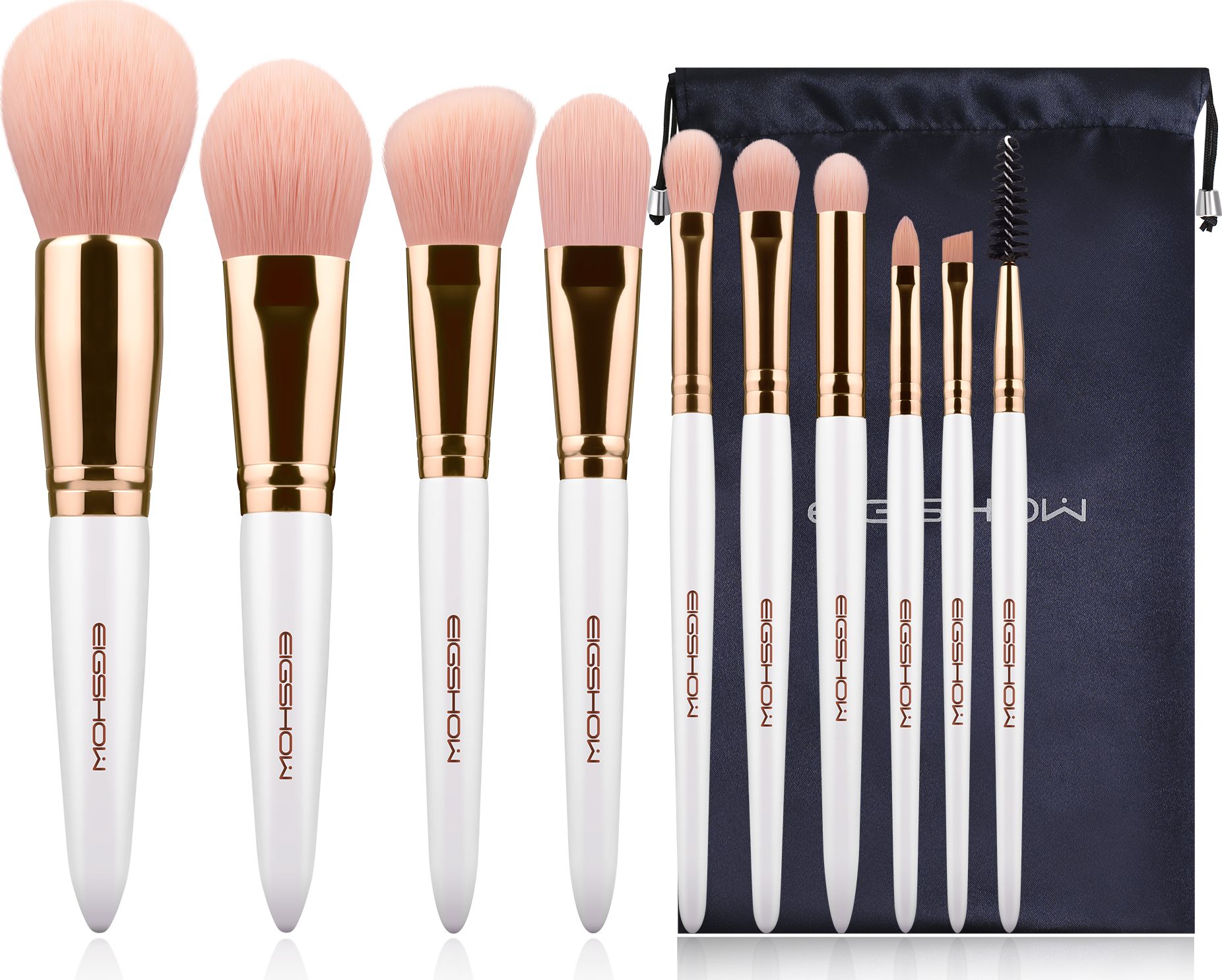Eigshow Beauty Zestaw Vegan Series - 10 sztuk pędzli, Różowe Złoto