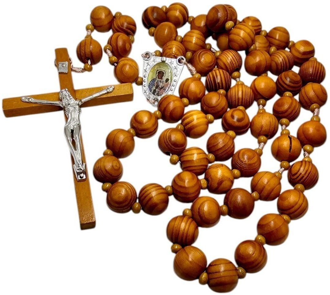Różaniec M.B. Częstochowska drewniany