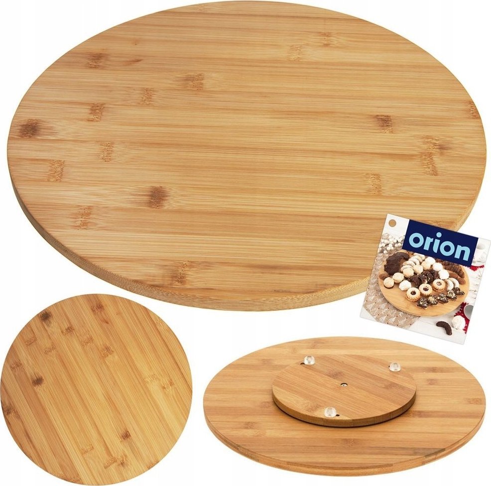 Deska do krojenia Orion Deska do serwowania obrotowa bambusowa 35 cm