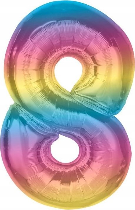 GoDan Balon foliowy cyfra 8 tęczowa Smart 92cm