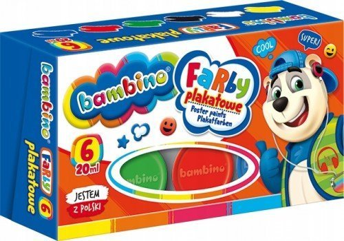 St.Majewski Farby plakatowe Bambino 6 kolorów 20 ml szkolne