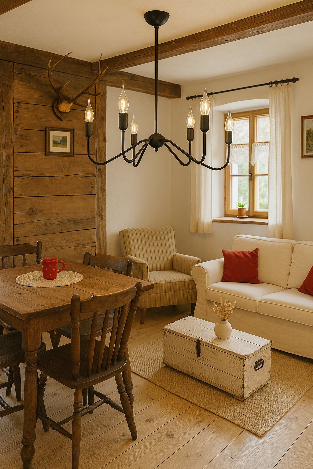 Lampa sufitowa wisząca Pająk 6-ramienna czarna styl loft / industrialny