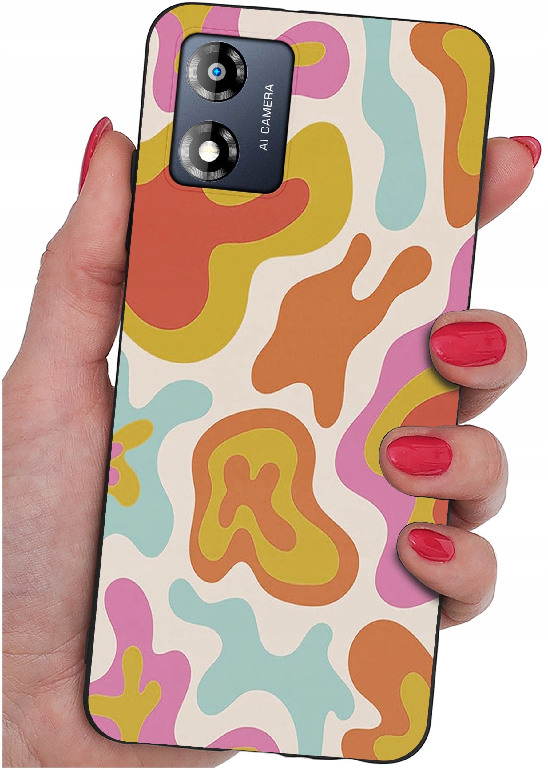 Etui do Motorola Moto E13 WZORY |SILIKONOWE MATT CASE + SZKŁO 9H