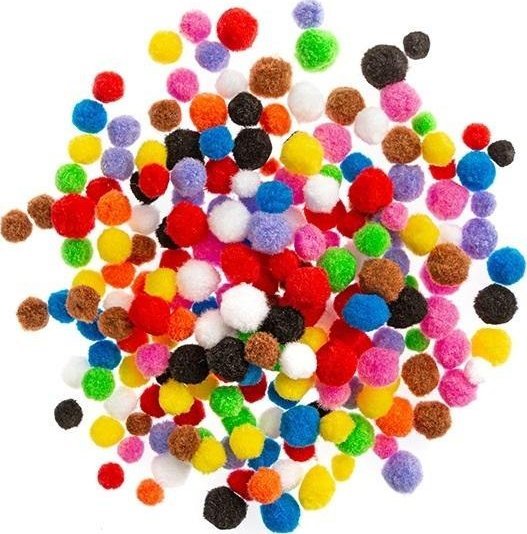 Pompony poliestrowe mix 300szt