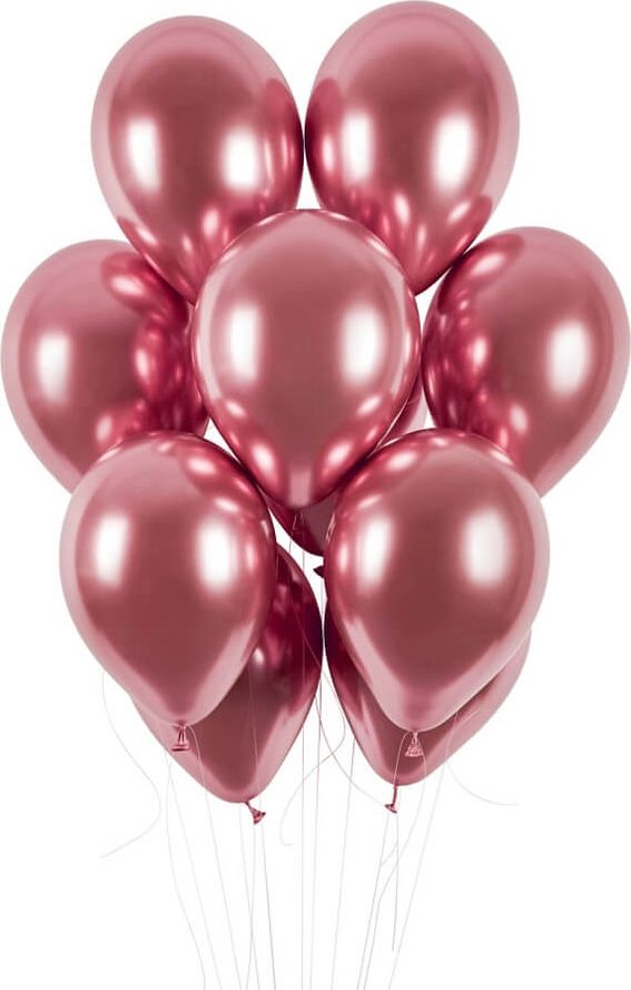 GMR Balony lateksowe shiny różowe - 33 cm - 50 szt. uniwersalny