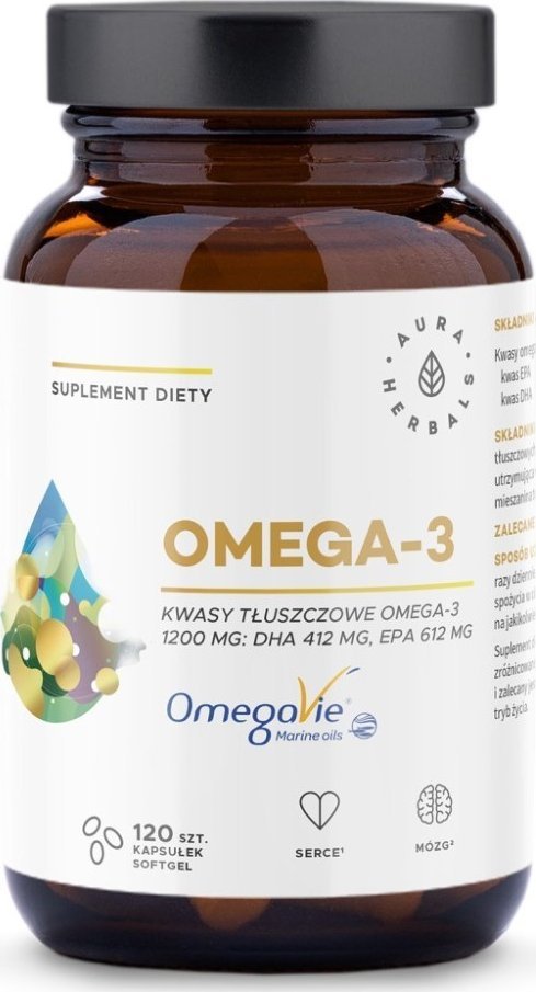 Aura Herbals Aura Herbals Omega-3 1200 mg - 120 kapsułek softgel