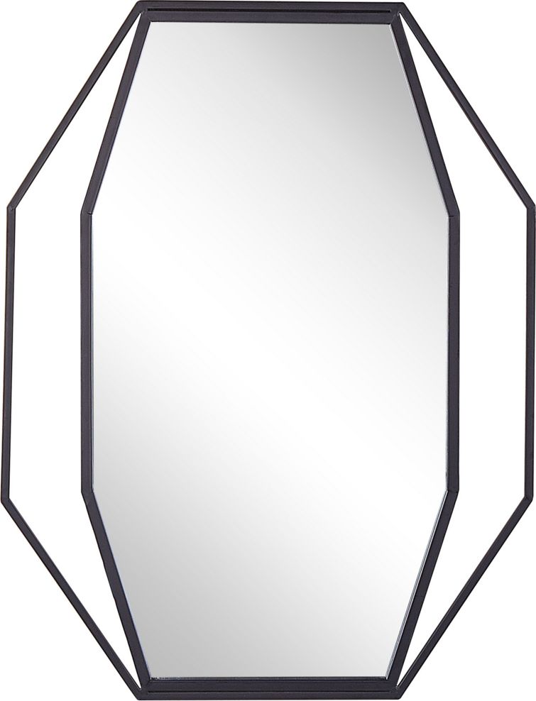 Shumee Stalowe ośmiokątne lustro ścienne 60 x 80 cm szare NIRE