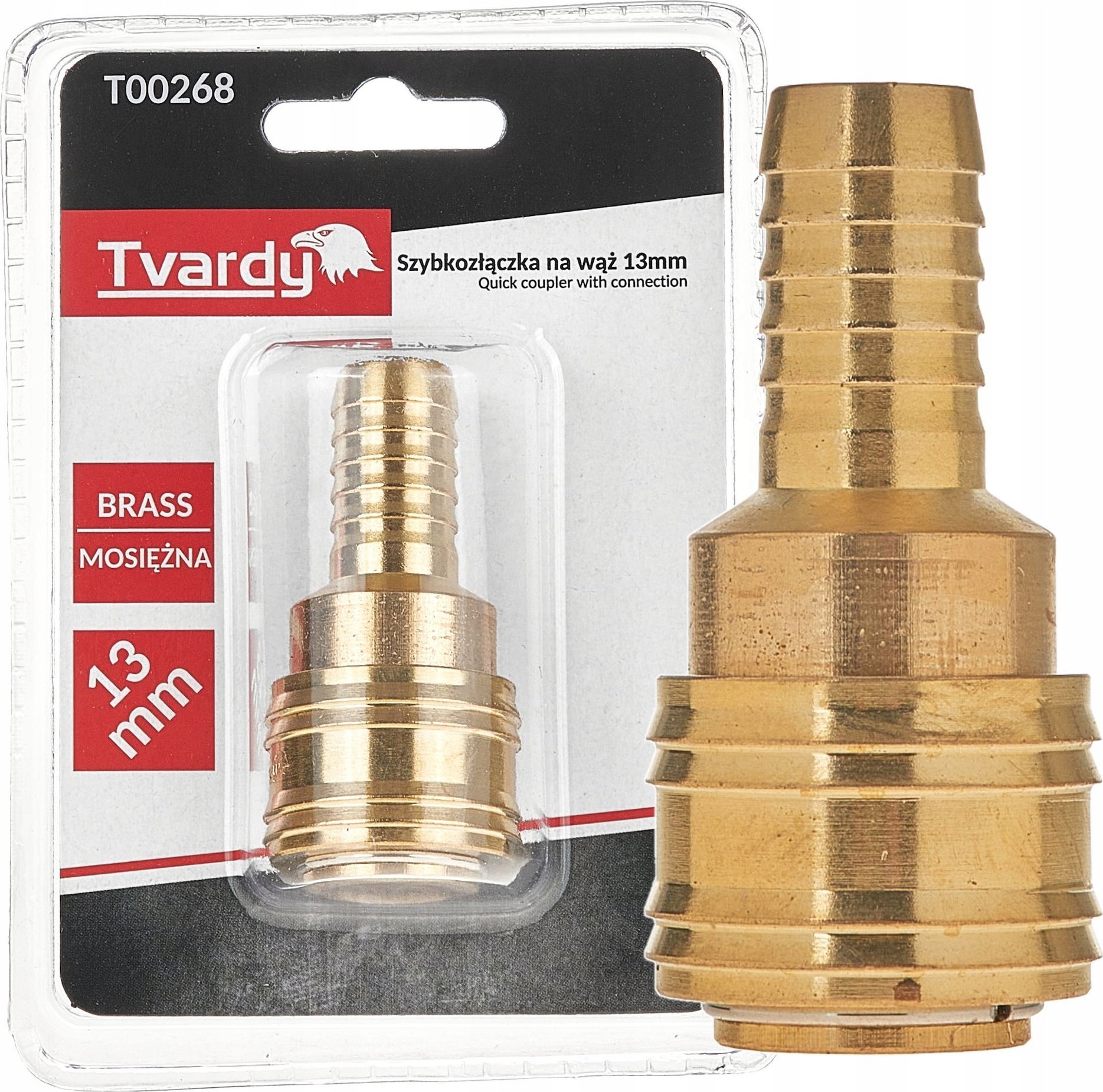 Szybkozłączka mosiężna na wąż 13mm typ żeński (1/10/100)