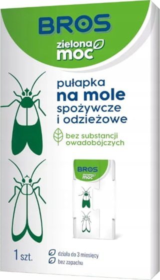 Pułapka feromonowa na mole spożywcze i odzieżowe 1szt Bros Zielona Moc