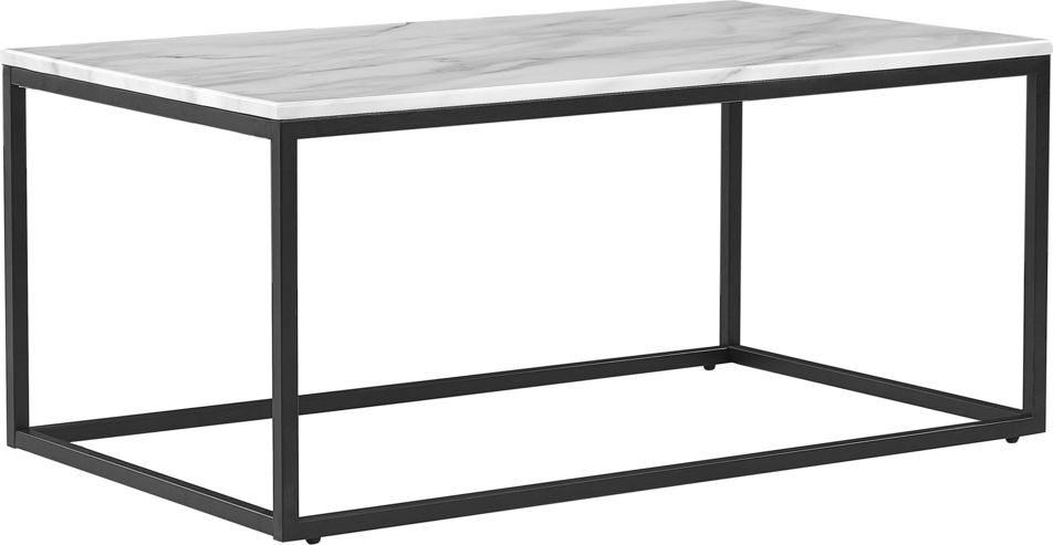 Beliani Stolik kawowy efekt marmuru biało-czarny DELANO