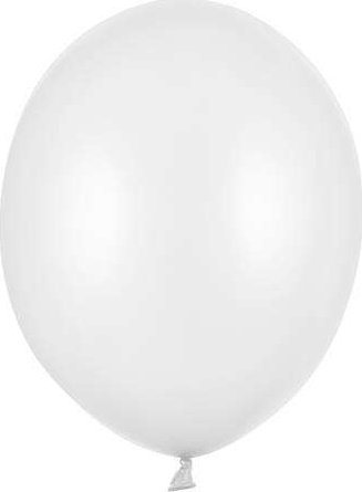PartyDeco Balony Lateksowe Biały Metalik STRONG 27cm 50szt.