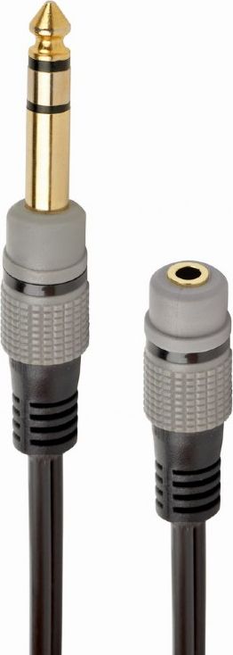 Adapter AV Gembird Jack 3.5mm - Jack 6.3mm czarny (A-63M35F-0.2M)