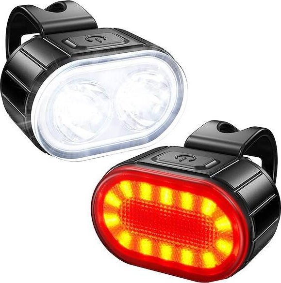 Springos Lampka rowerowa, LED zestaw przód/tył USB akumulatorowa UNIWERSALNY